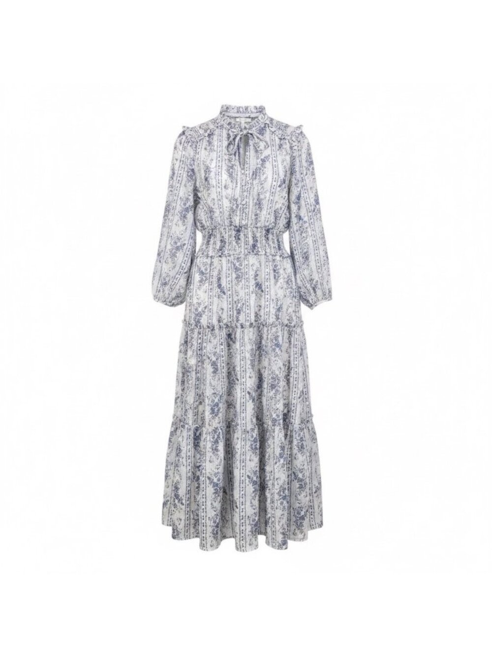 Escape By Blu Pepper Womens White & Blue Floral Maxi Dress Siize M
